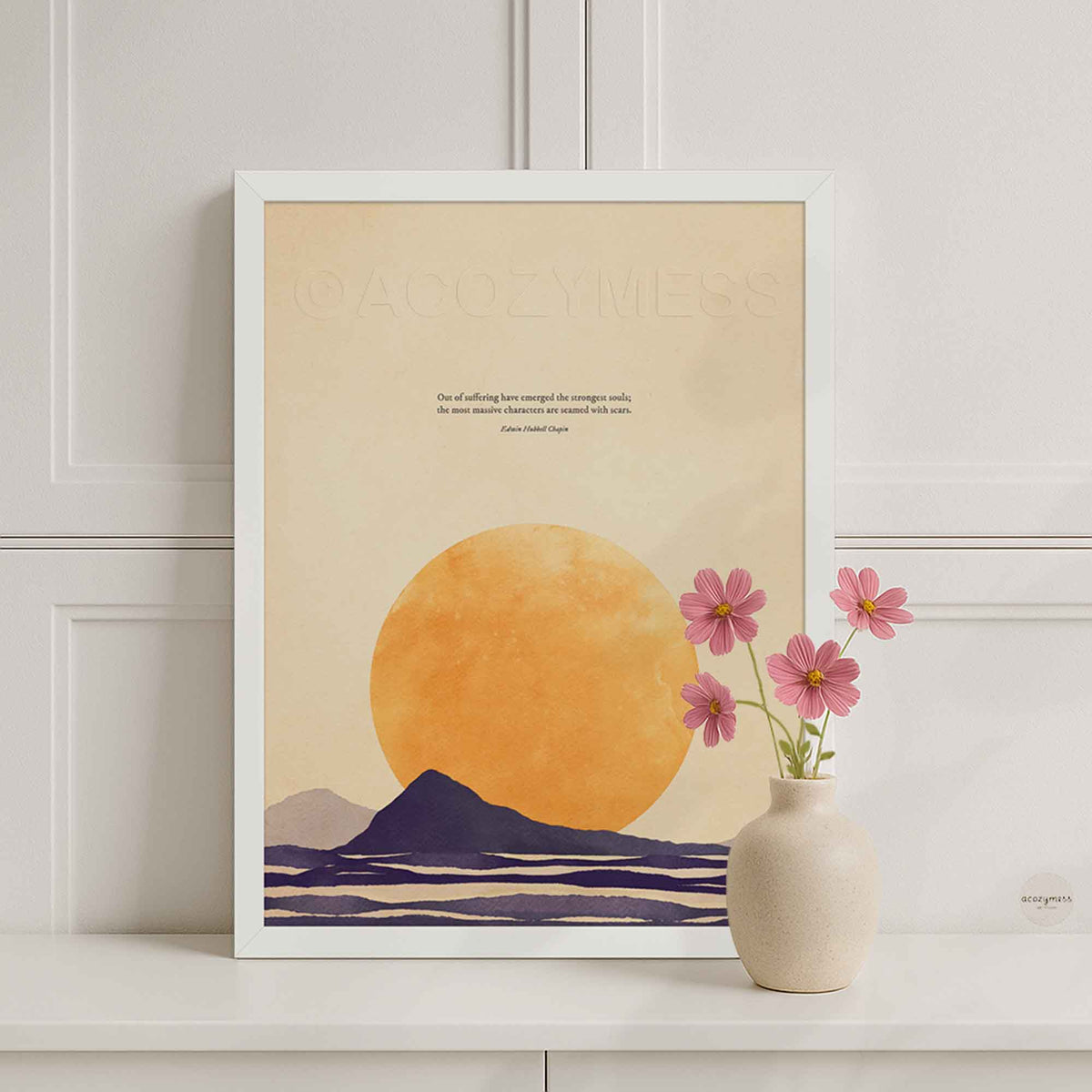 Resilience Quote Print | Out of Suffering Have Emerged the Strongest Souls | E.H. Chapin | Motivational Gift Wall Art