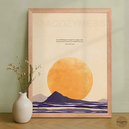 Resilience Quote Print | Out of Suffering Have Emerged the Strongest Souls | E.H. Chapin | Motivational Gift Wall Art