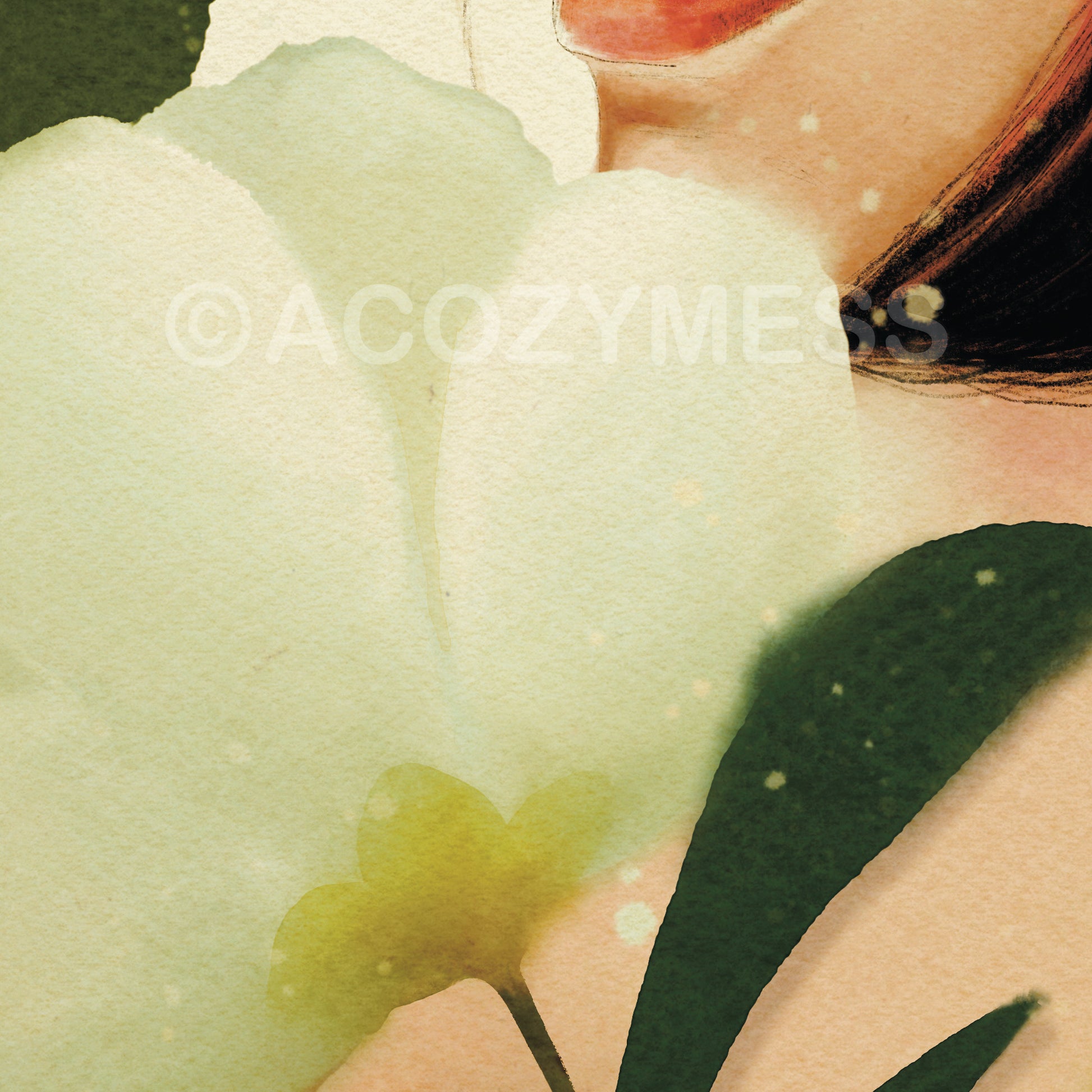 Nature-Inspired Feminine Portrait Wall Art - Cozy Earthy Decor - A Cozy Mess