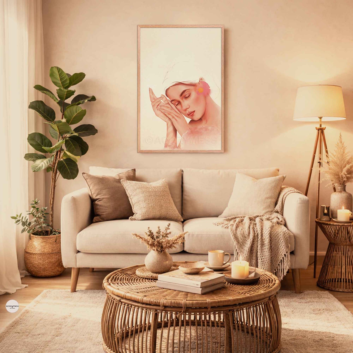 Feminine Portrait Wall Art - Cozy Home Decor - A Cozy Mess
