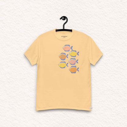 Colorful Fish Tshirt in light yellow color