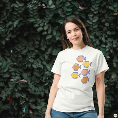 colorful Fish Tshirt in white color