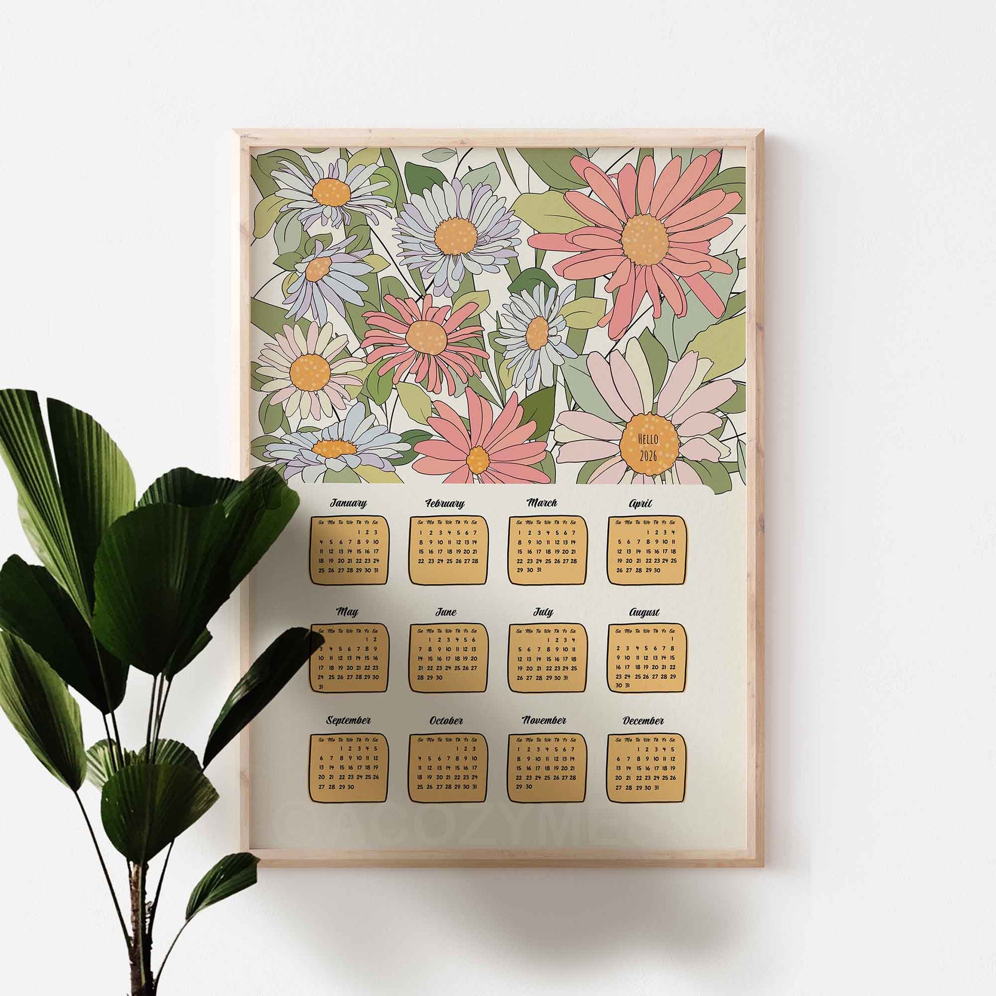 2026 calendar floral design