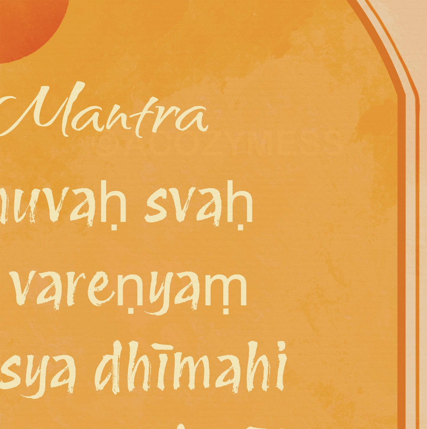 Gayatri Mantra Print, Spiritual Wall Art, Yoga Room Decor