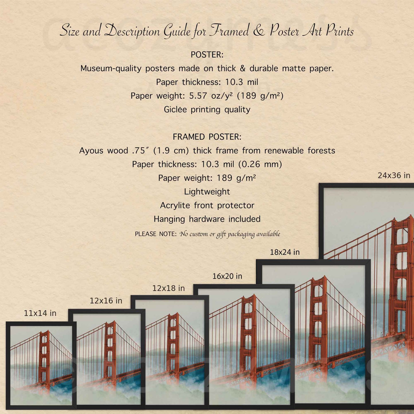 Golden Gate Bridge Poster, California Art Print, Travel Posters, Canvas Prints & Framed Posters