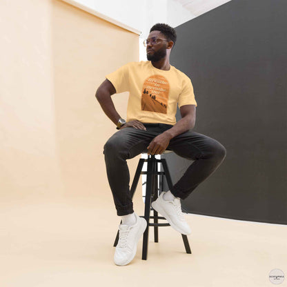 meditation tshirt, breathe in breathe out in light yellow color