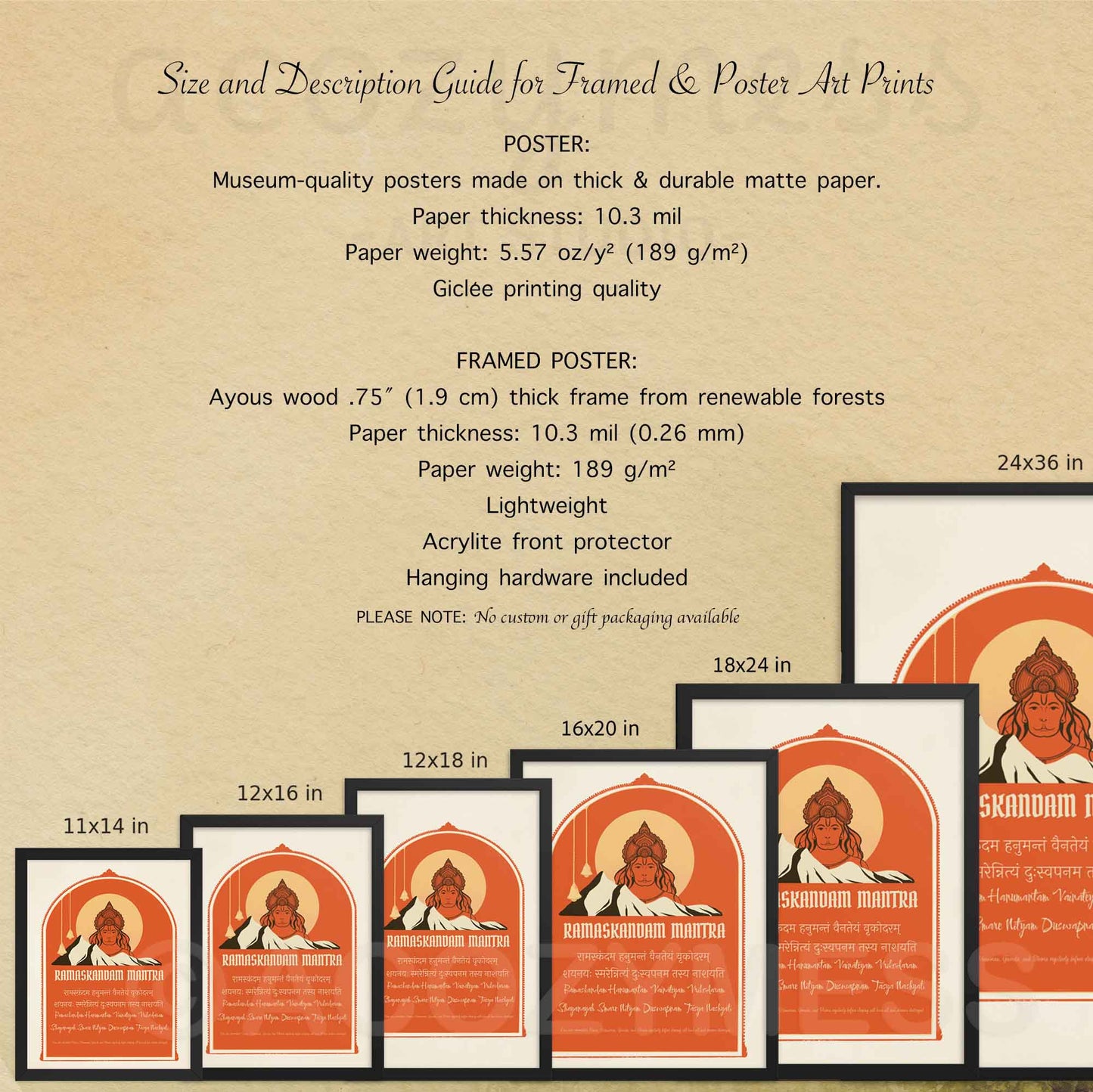 Hanuman Sleep Mantra, Vedic Chant, Chanting & Mantras Wall Art, Bedroom Poster