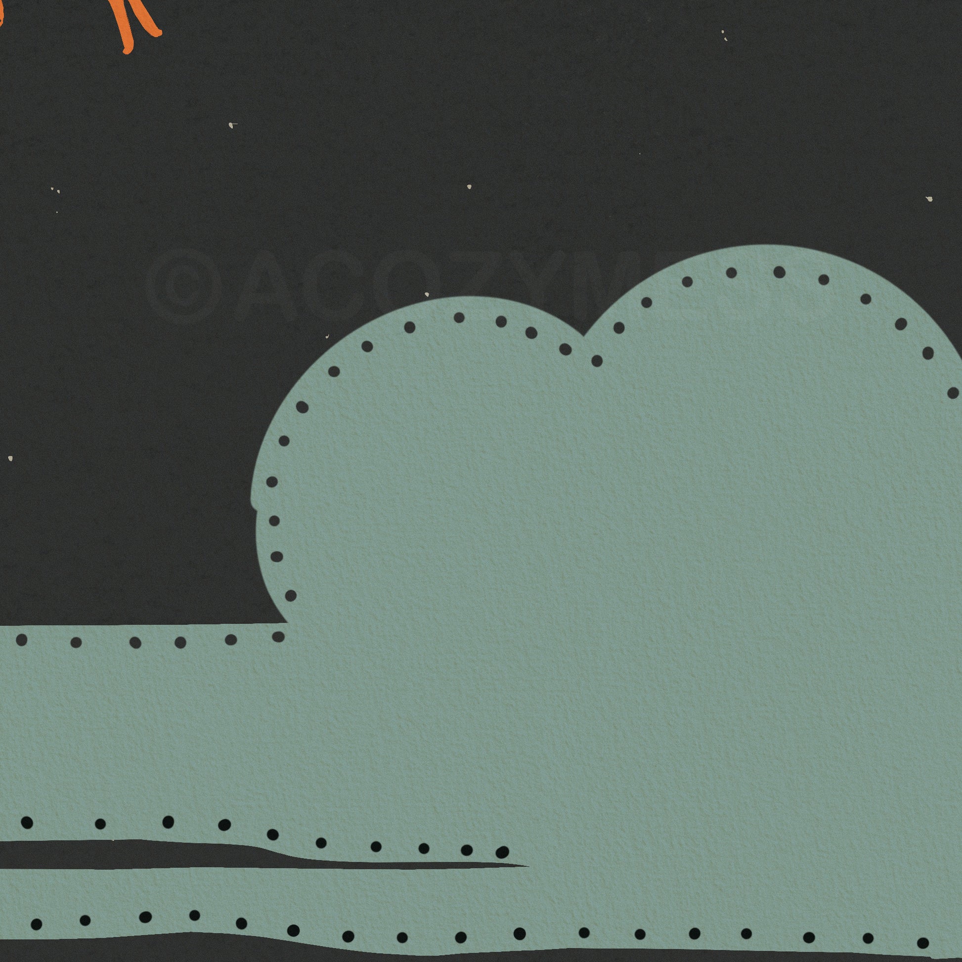 Zoomed-in view of playful Nietzsche quote poster with colorful illustration