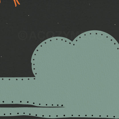 Zoomed-in view of playful Nietzsche quote poster with colorful illustration