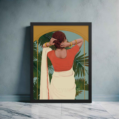 Woman Wall Art, Indian Woman Wall Art Print,  Indian Home decor - A Cozy Mess