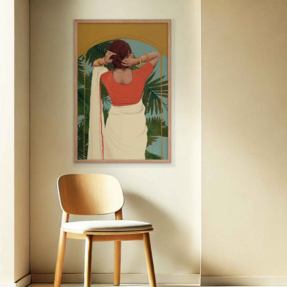Woman Wall Art, Indian Woman Wall Art Print,  Indian Home decor - A Cozy Mess