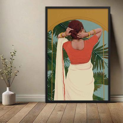 Woman Wall Art, Indian Woman Wall Art Print,  Indian Home decor - A Cozy Mess
