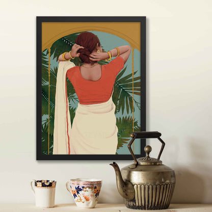 Woman Wall Art, Indian Woman Wall Art Print,  Indian Home decor - A Cozy Mess