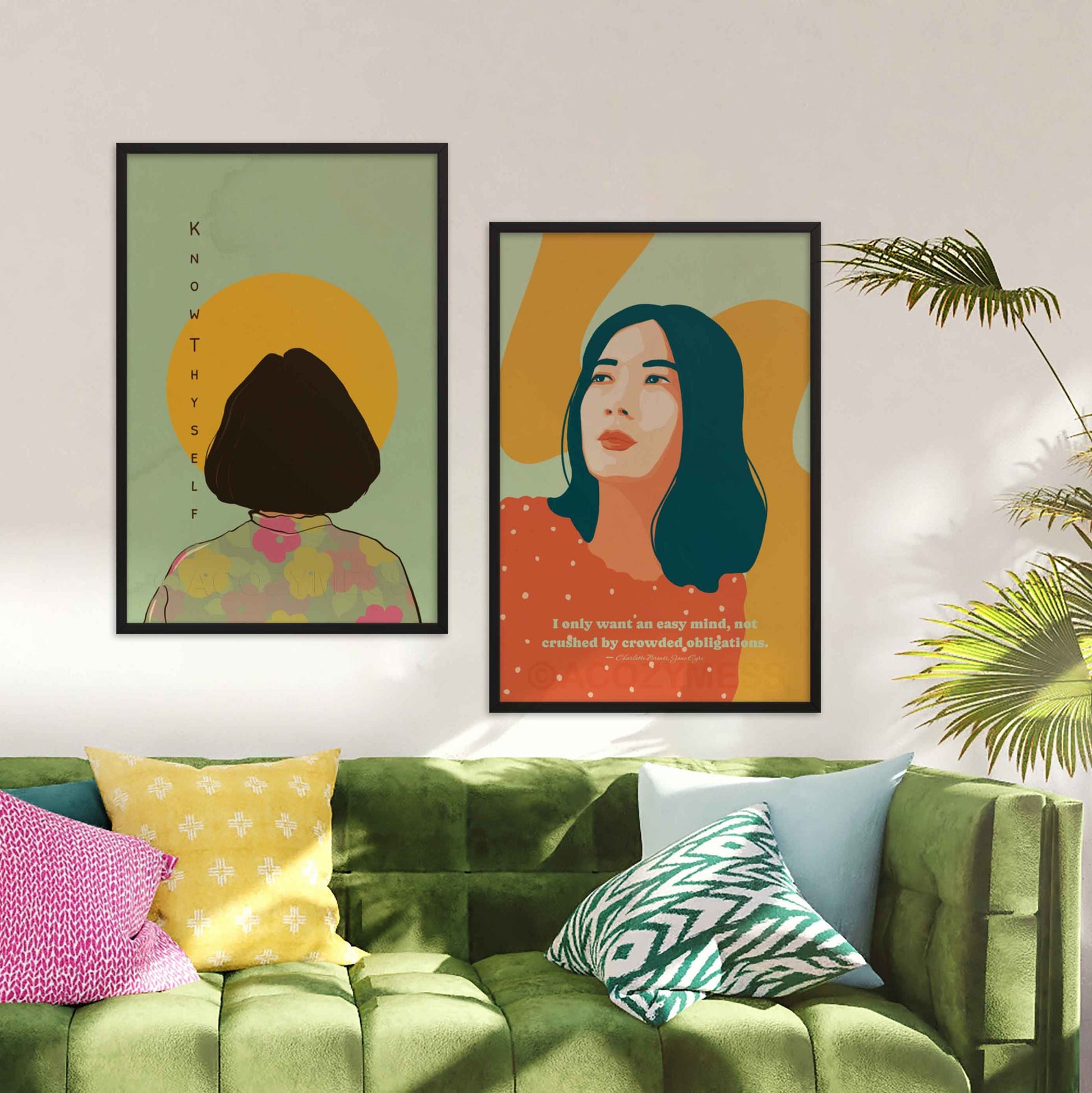 set of two woman empowering, colorful wall art prints