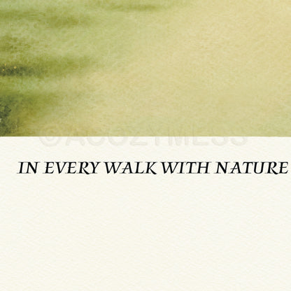 close image of john muir poster with quote on nature walks.