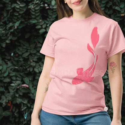 Pink Koi Fish Art T-Shirt | Nature Inspired Unisex classic tee