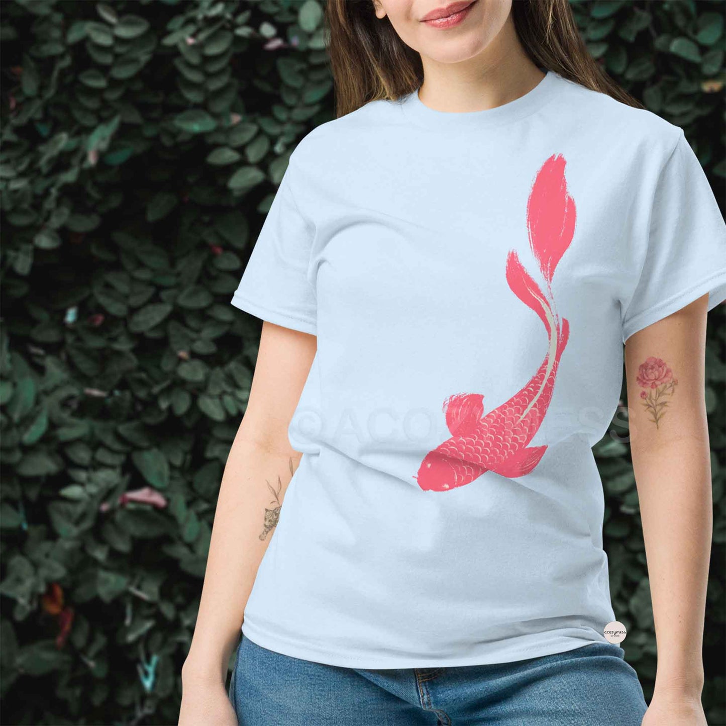 Pink Koi Fish Art T-Shirt | Nature Inspired Unisex classic tee