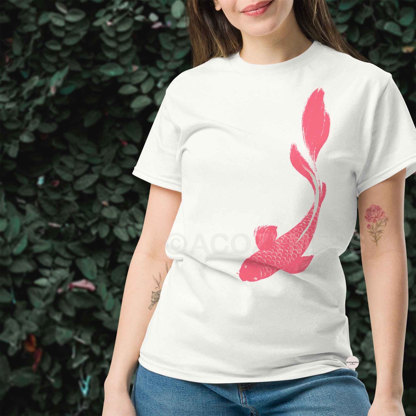 Pink Koi Fish Art T-Shirt | Nature Inspired Unisex classic tee