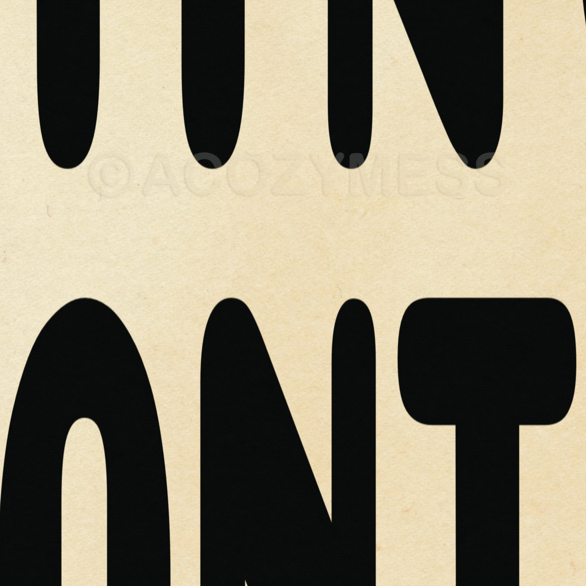 Zoomed-in image of the Lokah Samastah Sukhino Bhavantu poster showing bold black Sanskrit typography on a beige background.