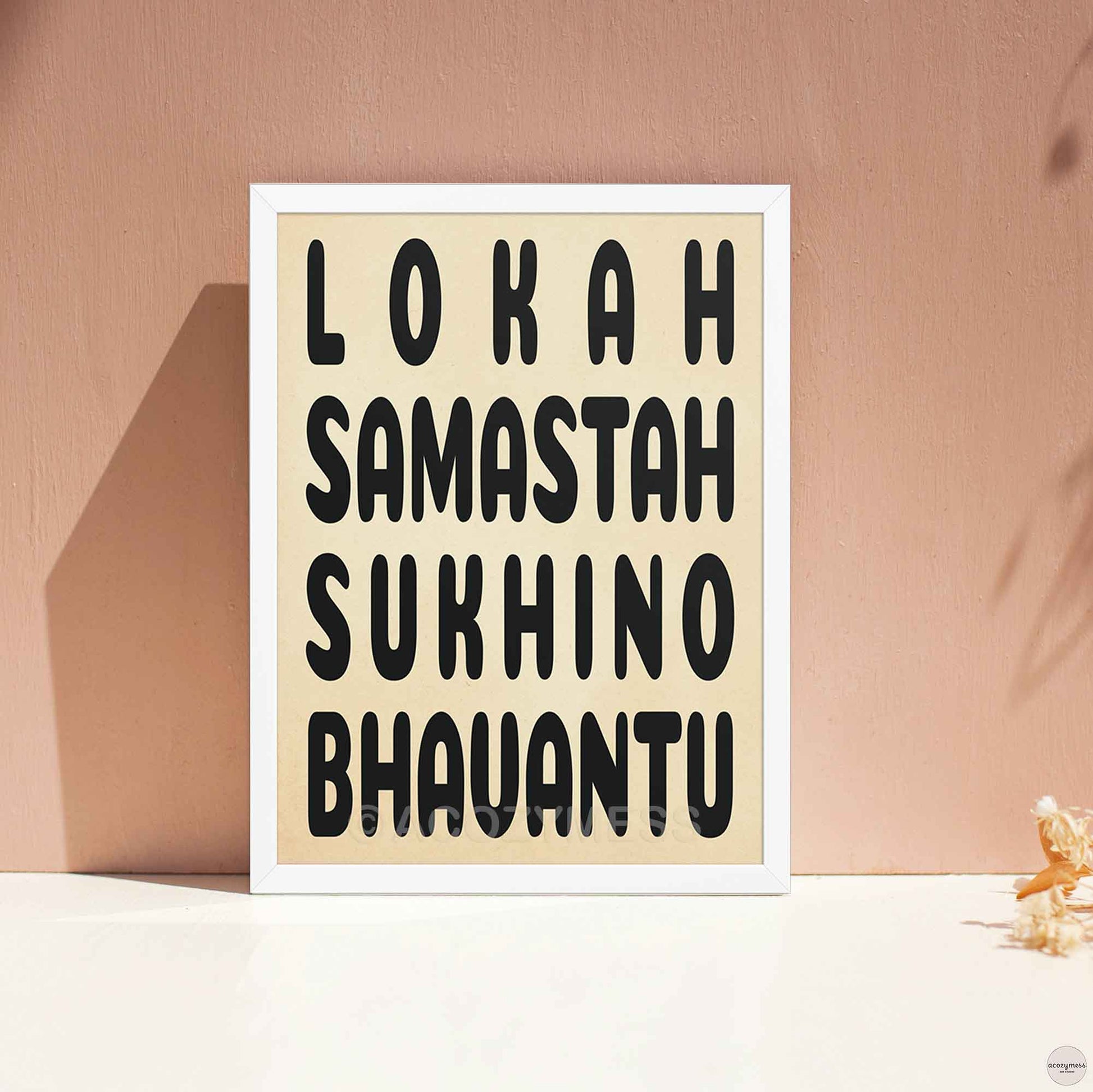 peace prayer Poster shown in a clean white frame, perfect for bright and airy decor spaces.