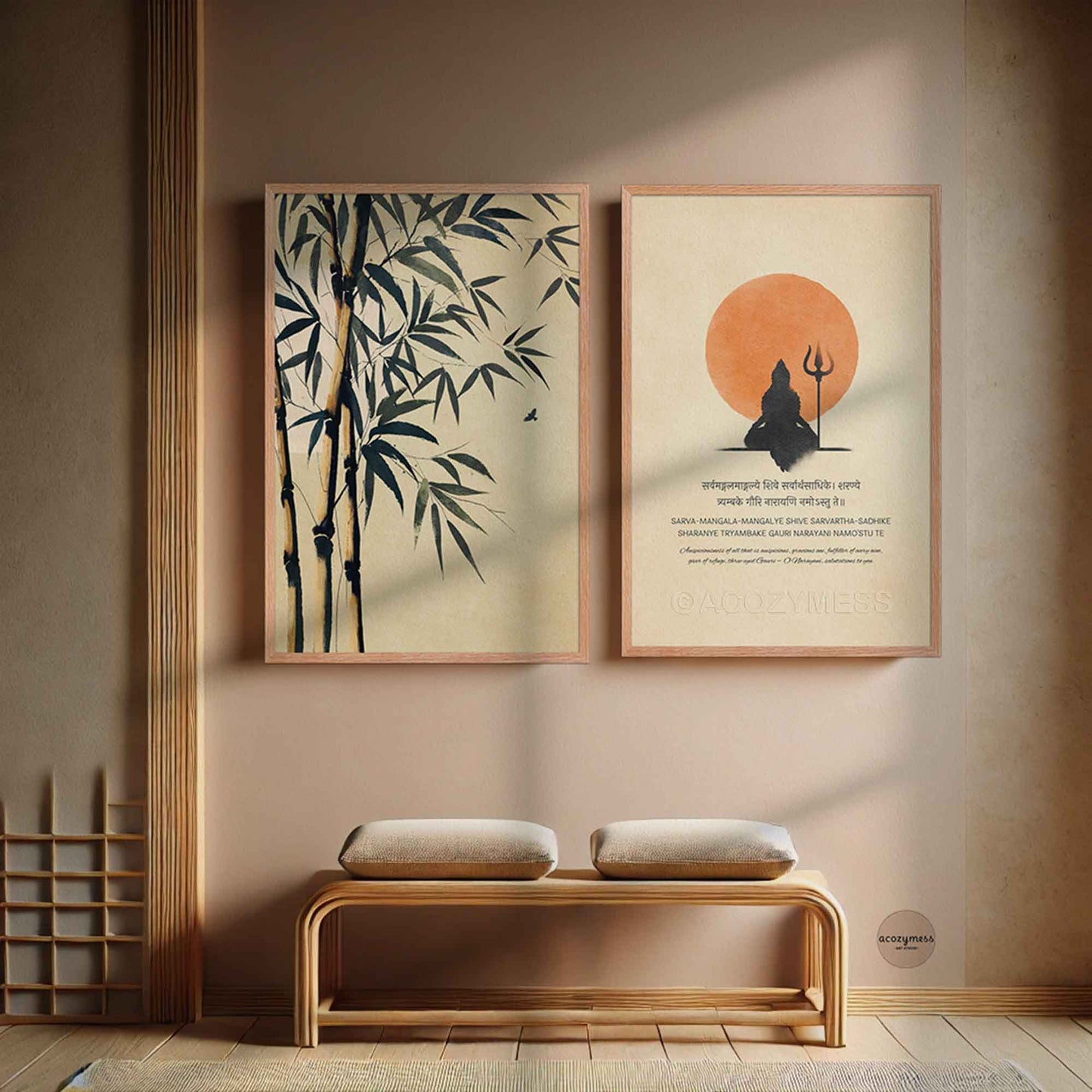 Sarva Mangala Mangalye Mantra Wall Art | Minimalist Maa Parvati Print