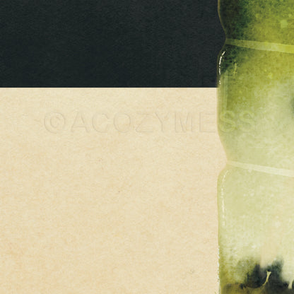 Matcha Latte Wall Art Print with Boba - Cafe-Inspired Home Decor - A Cozy Mess
