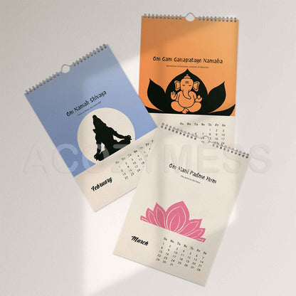 Monthly Wall calendar 2026 | Spiritual Mantra Calendar Edition