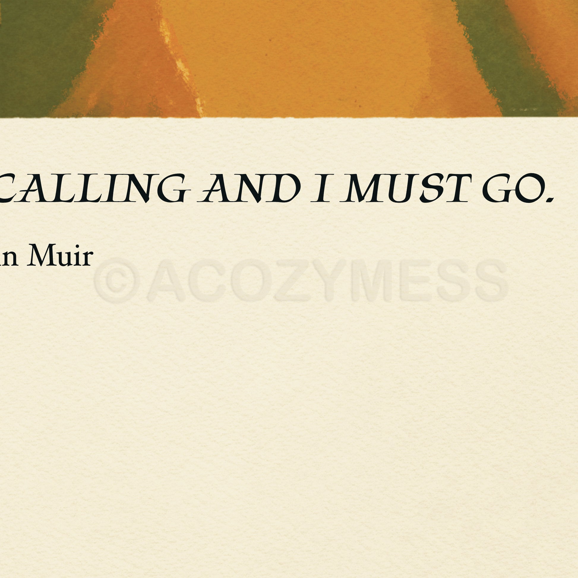 Close up of john muir quote poster