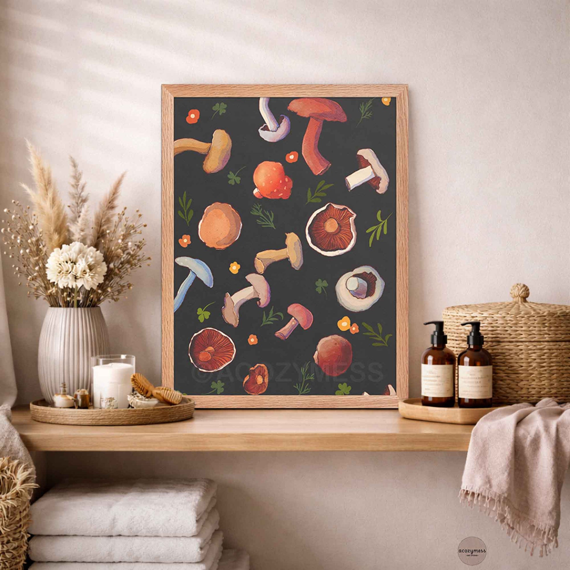 Mushroom Poster | Nature Print for Kitchen, Dining Room & Cottagecore Decor - A Cozy Mess