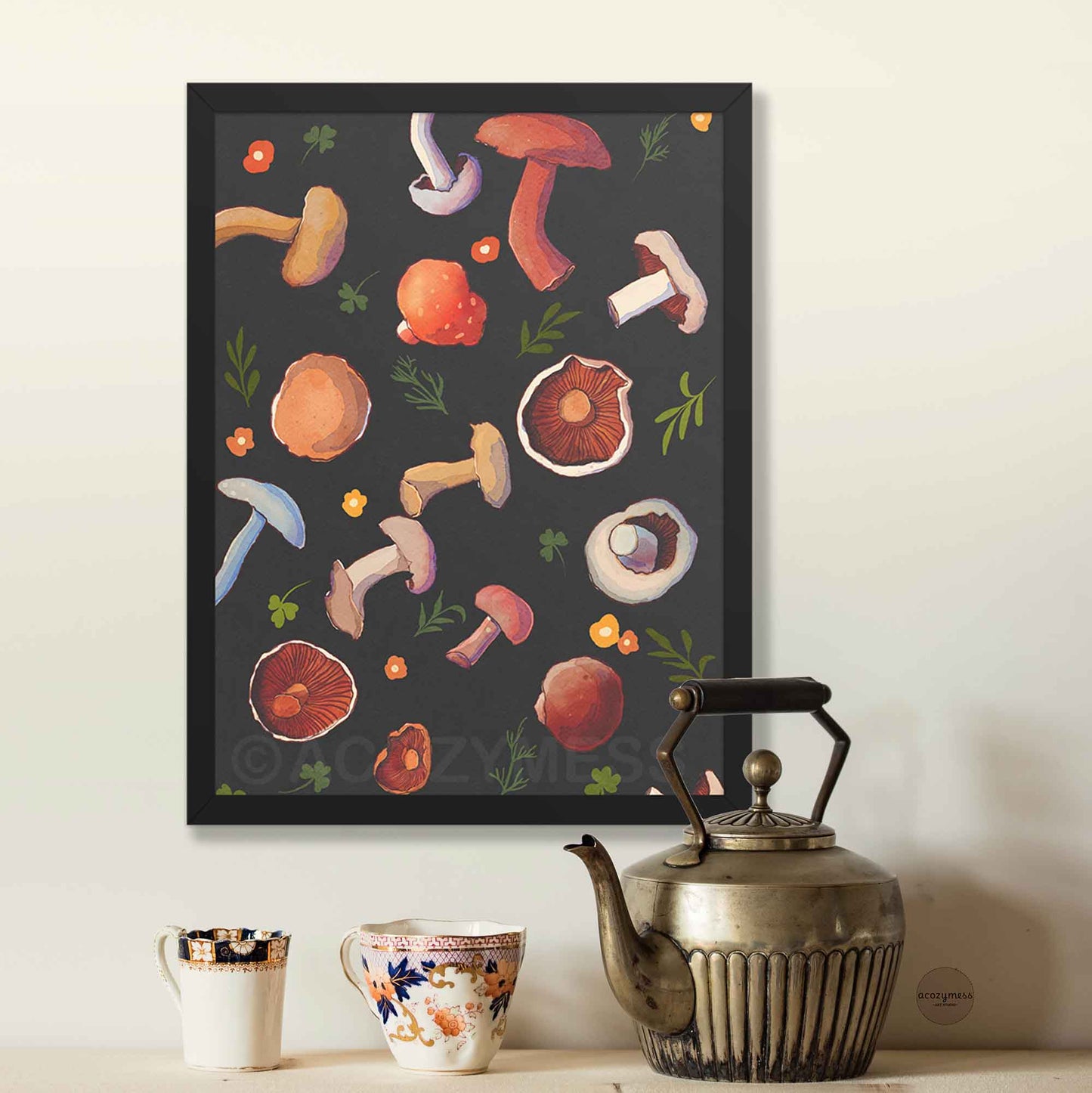 Mushroom Poster | Nature Print for Kitchen, Dining Room & Cottagecore Decor - A Cozy Mess