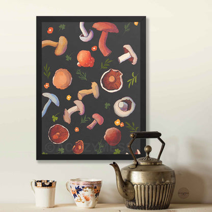 Mushroom Poster | Nature Print for Kitchen, Dining Room & Cottagecore Decor - A Cozy Mess