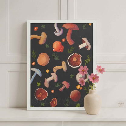 Mushroom Poster | Nature Print for Kitchen, Dining Room & Cottagecore Decor - A Cozy Mess