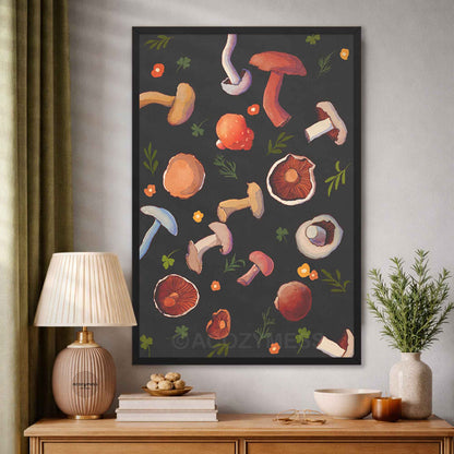 Mushroom Poster | Nature Print for Kitchen, Dining Room & Cottagecore Decor - A Cozy Mess