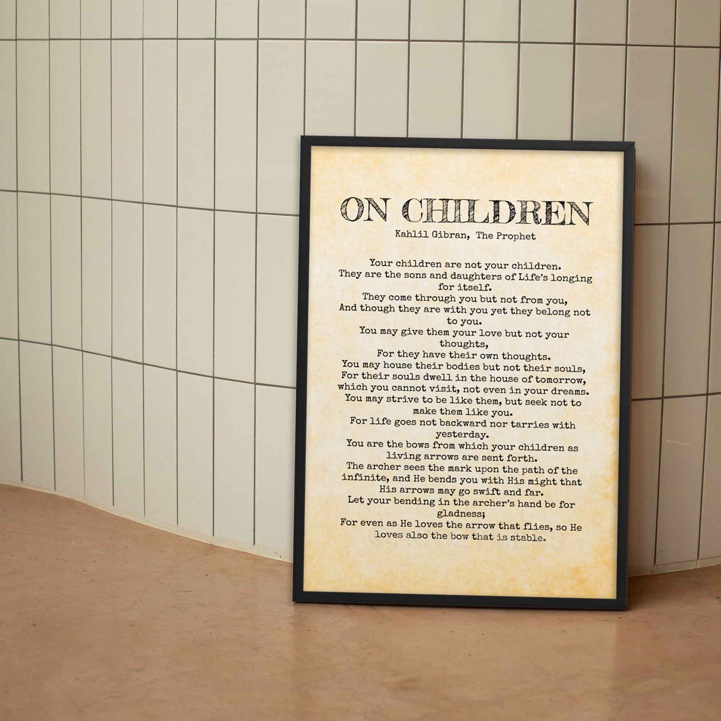 On Children Kahlil Gibran Poem, Inspirational Wall Art for Parents