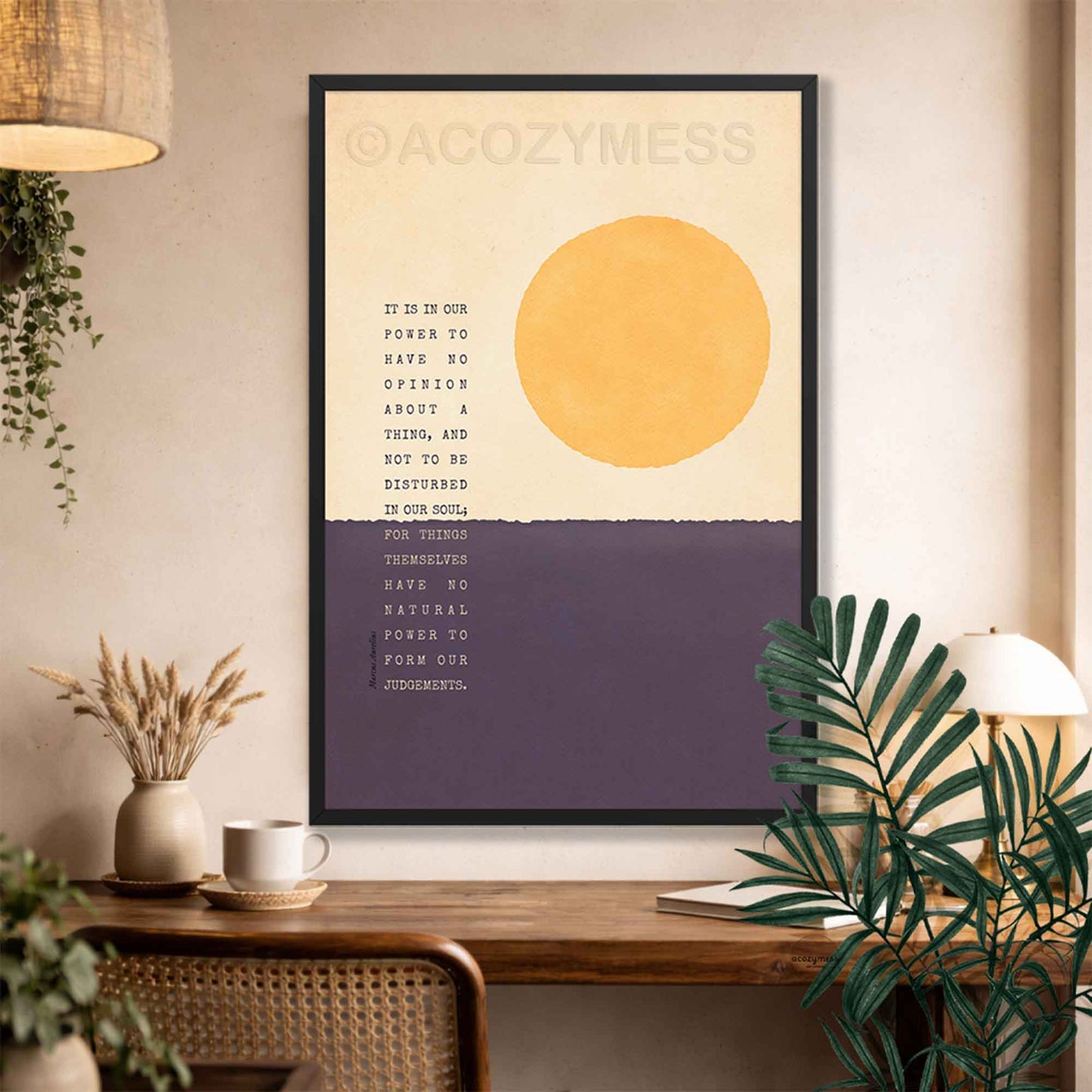 Marcus Aurelius - Inner Peace & Equanimity Stoic Art Poster - A Cozy Mess