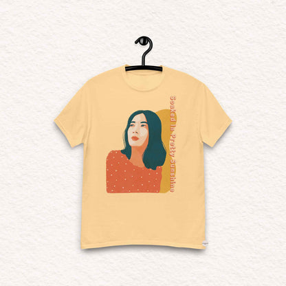 Soaked in Pretty Sunshine – Woman Illustration Tee | Summer Cotton T-Shirt - A Cozy Mess