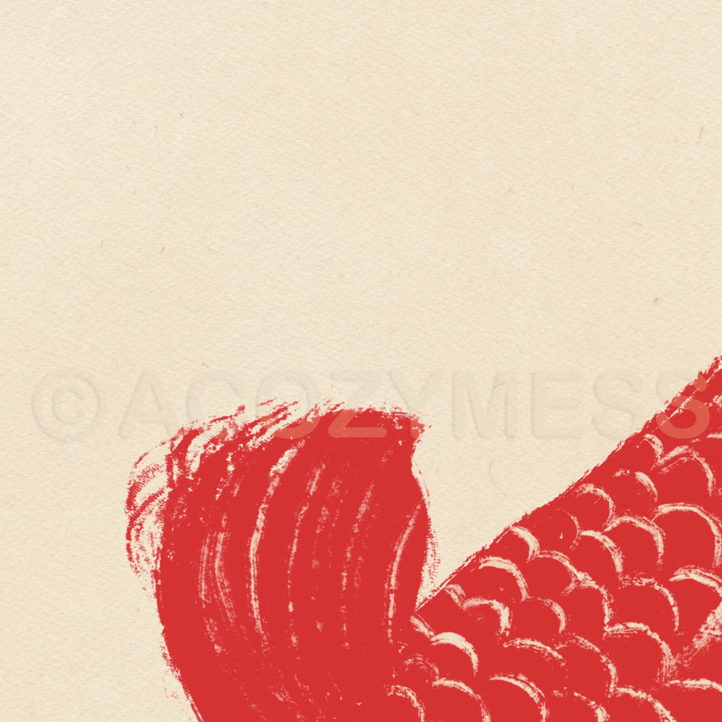 Red abstract design on a beige background