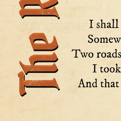 The Road Not Taken By Robert Frost Poem print