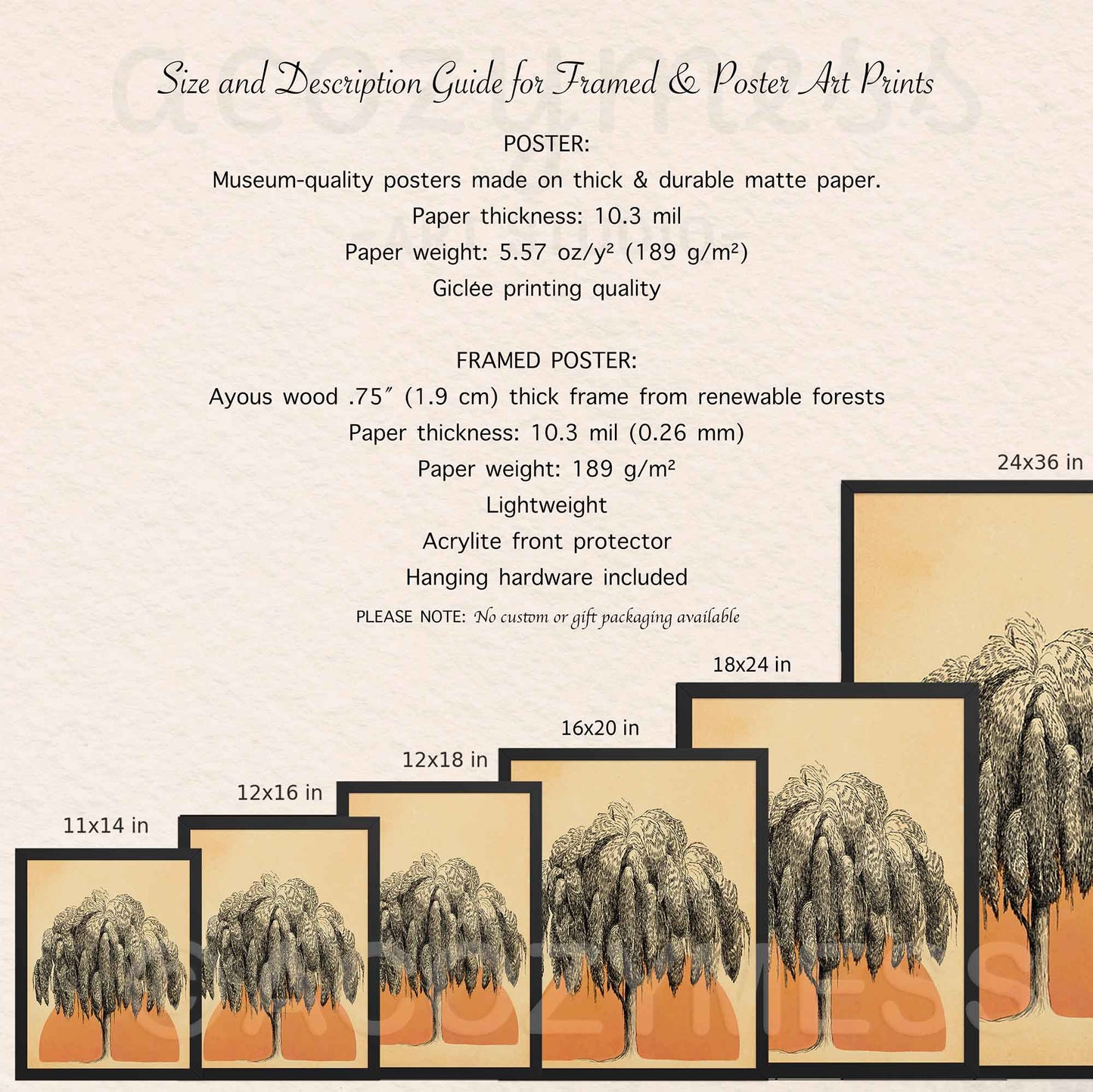 Sun and Tree Wall Art Print — Minimalist Botanical Poster in Warm Beige & Terracotta for Japandi, Scandinavian & Modern Decor - A Cozy Mess