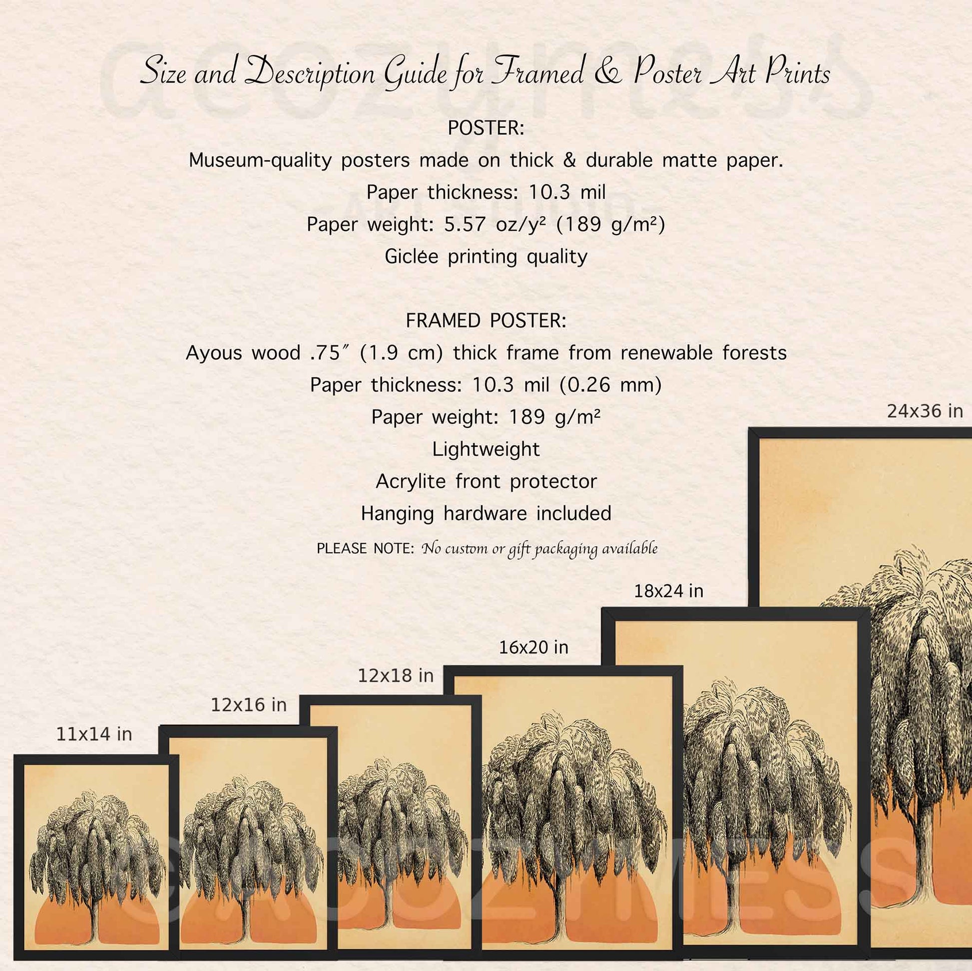 Sun and Tree Wall Art Print — Minimalist Botanical Poster in Warm Beige & Terracotta for Japandi, Scandinavian & Modern Decor - A Cozy Mess