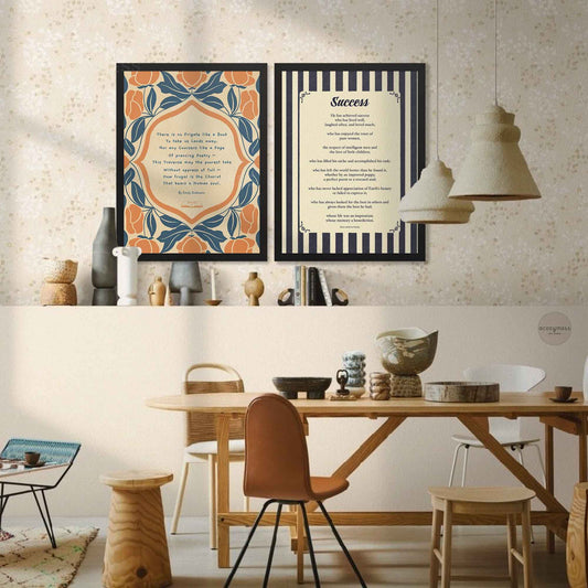  black framed Success poem by Bessie Anderson Stanley, refined inspirational poetry print for modern gallery wall interiors