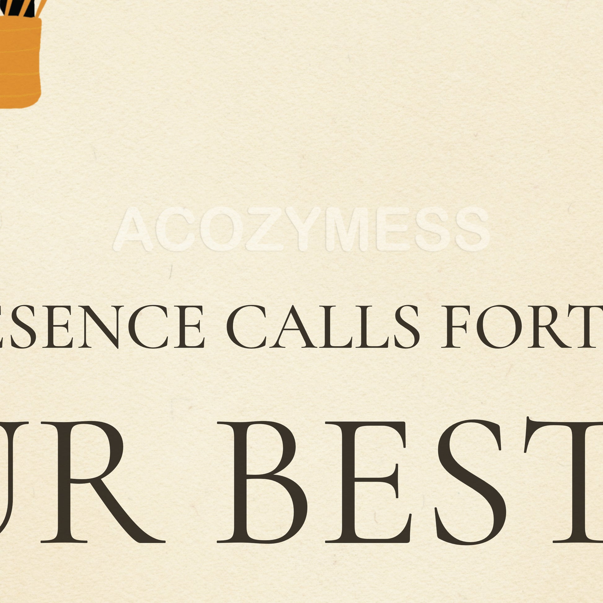 Epictetus quote poster in  beige, yellow and orange.