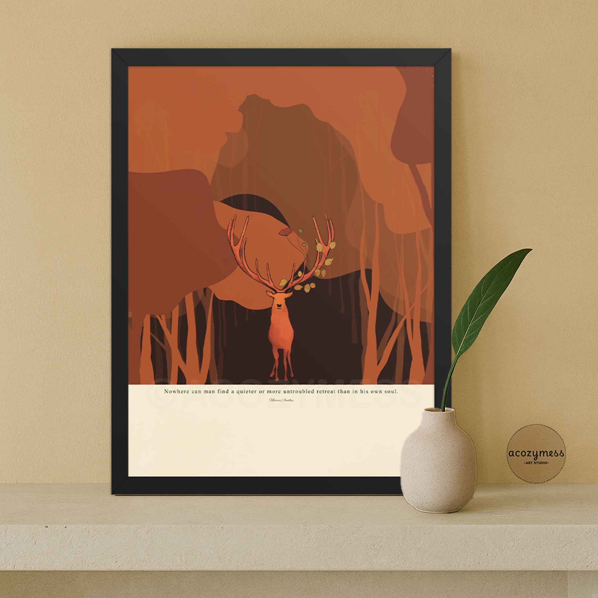 Marcus Aurelius poster  displayed in a sleek black frame for a bold, modern finish.