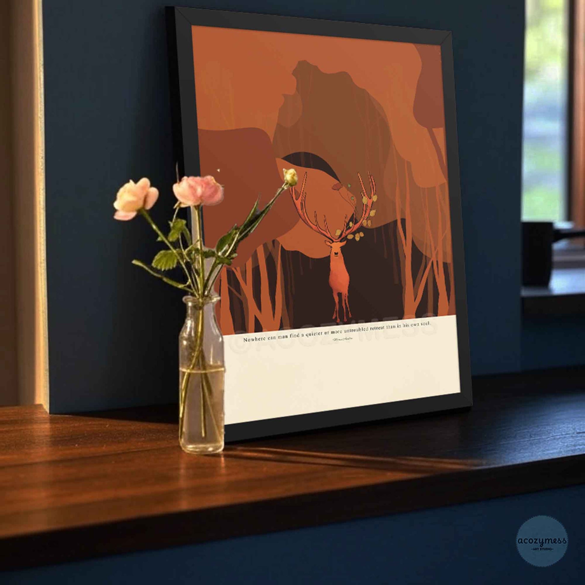 stoic poster with Marcus Aurelius in black frame