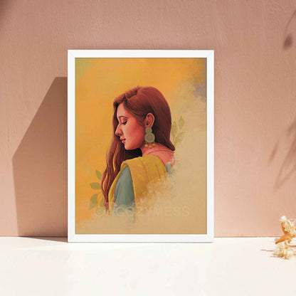 Indian Wall Art, Woman in Saree, Wall Art Decor, Canvas & Posters - A Cozy Mess