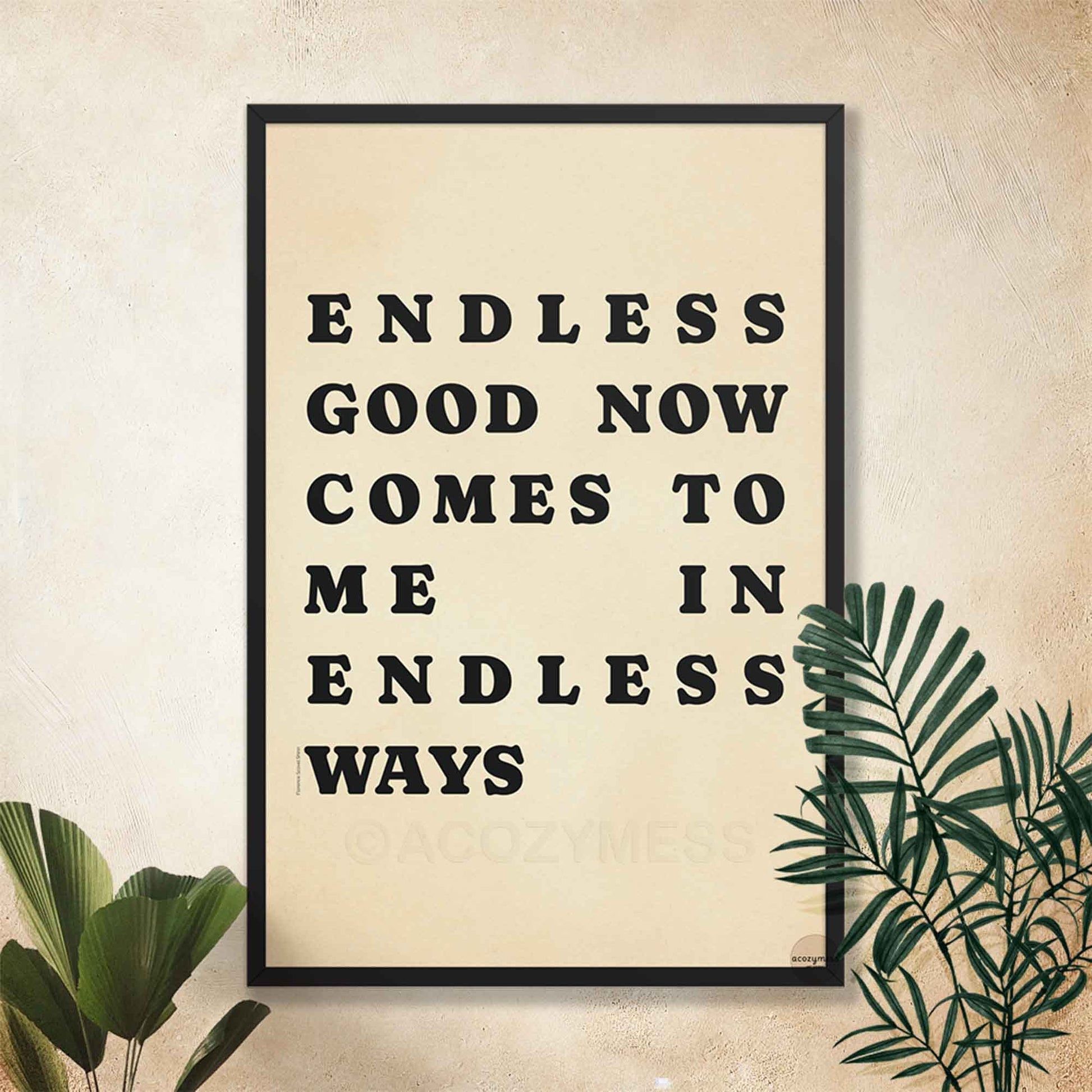 Framed affirmation quote on a beige background 