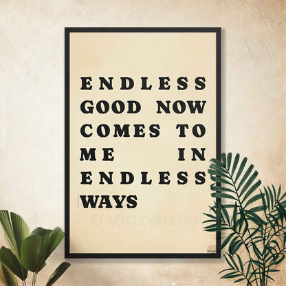 Framed affirmation quote on a beige background 