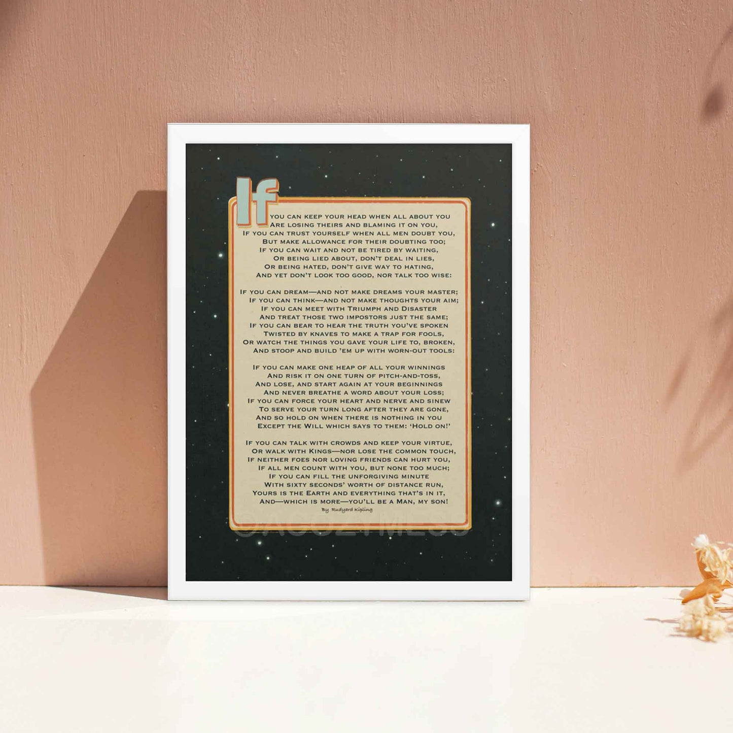 If Rudyard Kipling Poem Print, Father to Son gift , Graduation Gift