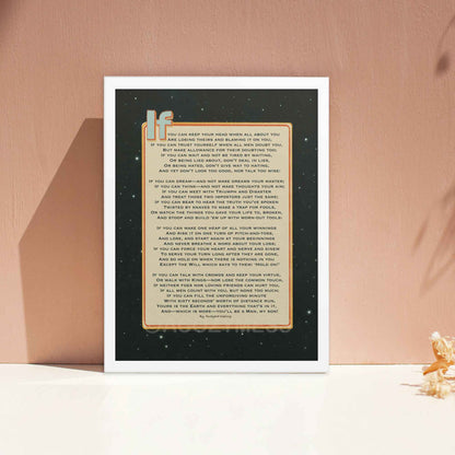 If Rudyard Kipling Poem Print, Father to Son gift , Graduation Gift - A Cozy Mess