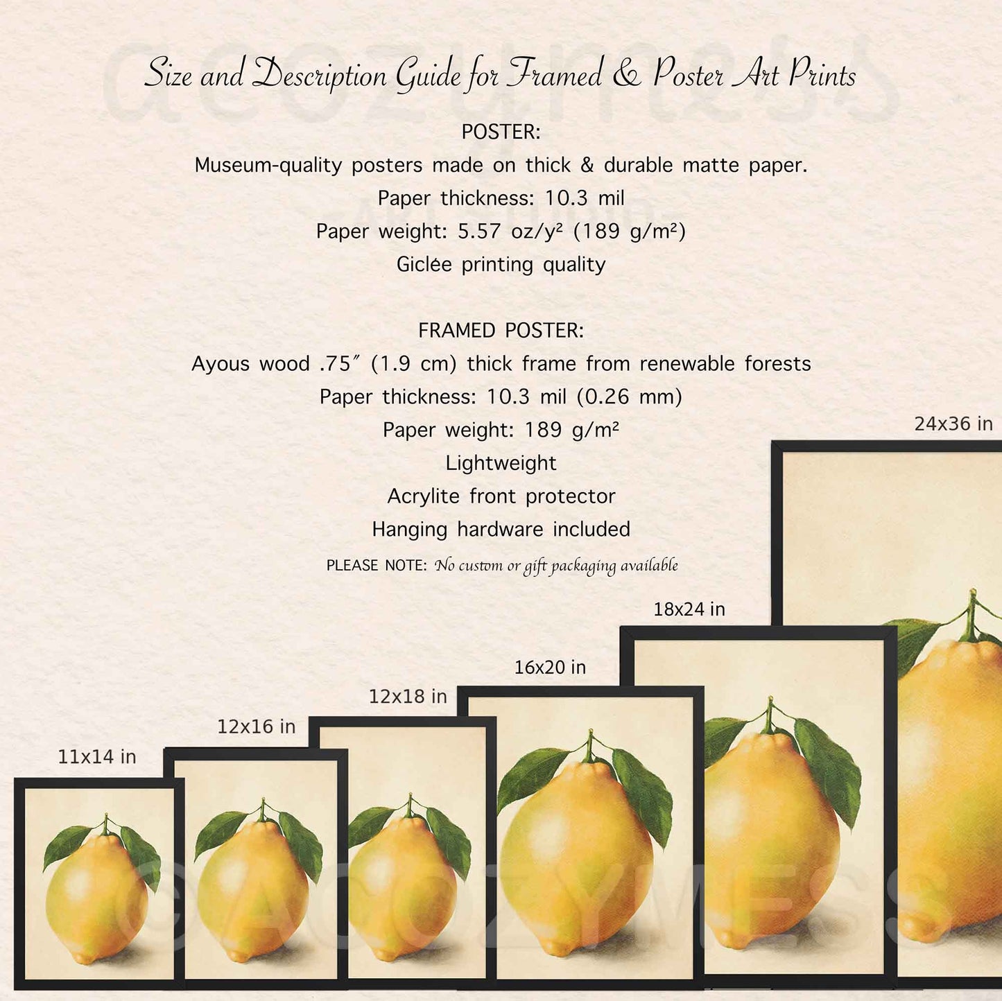 Lemon Wall Art Print — Minimalist Citrus Poster on Beige Background for Kitchen, Dining & Warm Neutral Home Decor - A Cozy Mess